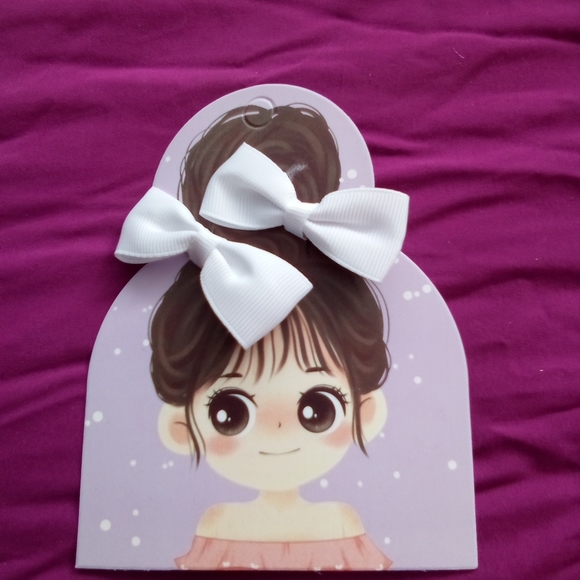 White Bow Hair Clips for Kids - Picture 1 of 2